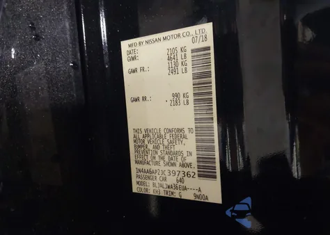 2018 Nissan Maxima 3.5 Sv from USA, damaged, VIN 1N4AA6AP2JC397362